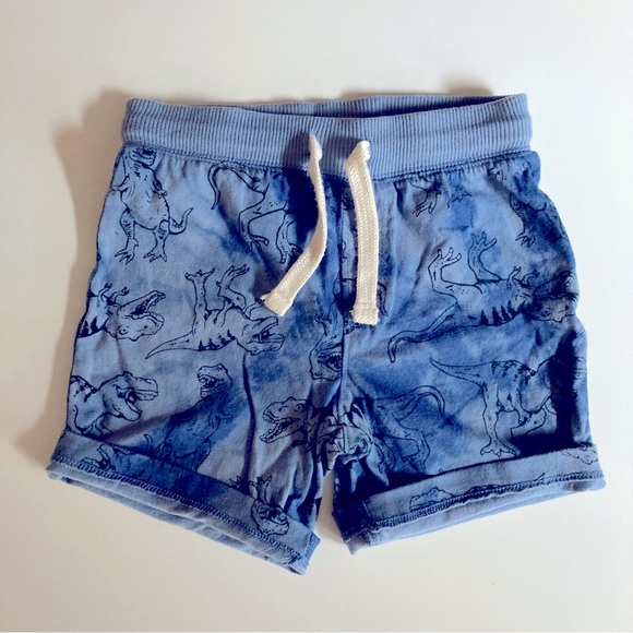 Old Navy Blue Tie Dye Dinosaur Sweat Shorts Unisex Size 3T 100% Cotton - Picture 4 of 6